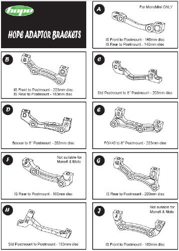 Adapter hamulca Hope Typ E (FOX40 przód 203mm) (HBME)